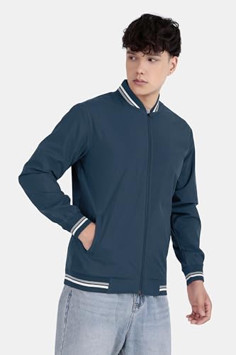 Image of Celary Men's Bomber Jacket Polyester Standard Length | Lightweight Casual Zip-Up Jacket | Stylish Slim Fit Outerwear for All Seasons
