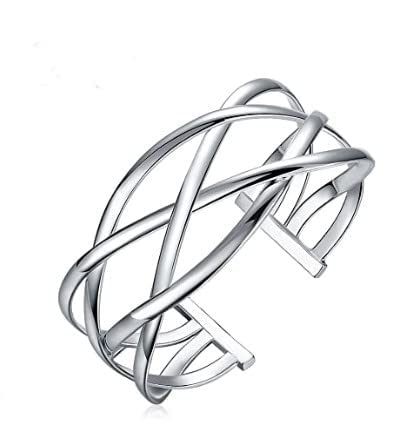 Unique Handmade 925 Sterling Silver Trendy Bracelet, Fashion Jewelry Simple Cuff Bangles For Women Mom Wife Valentine Mothers Day Gift #TOP13