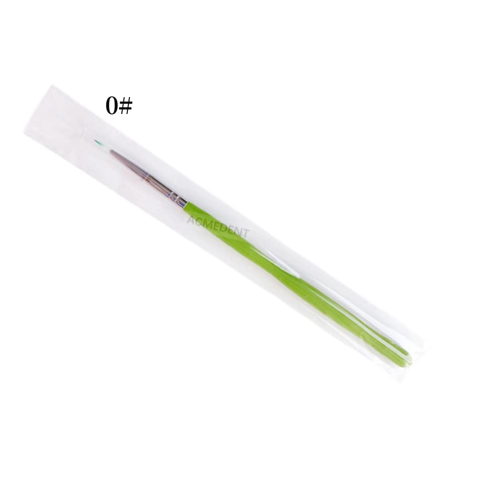5Pcs/Set Lab Aesthetics Brushes Porcelain Ceramist Brush Building Pen Dental Nylon Green Hair Wood Handle 0# 2# 6# 7# 8#