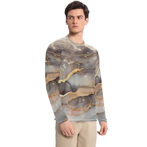 Marble Brown Gray Shirts Summer UPF 50+ Fishing Long Sleeve UV Protection Long Sleeve Hiking3