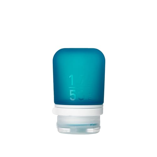 Image of humangear GoToob+ (Small) | Refillable Silicone Travel Bottle | Locking Lid | Food-Safe Material | Teal, Small (1.7 fl.oz; 53ml)