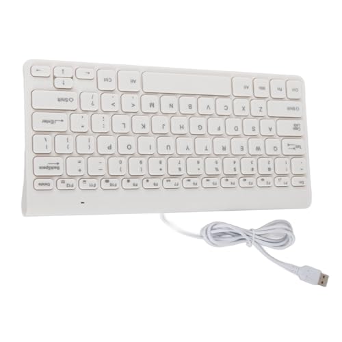 ASHATA Mini Wired Keyboard and Mouse Set Compact Size, Light Weight, Design USB Keyboard Optical Mouse Combo for PC Laptop (White)