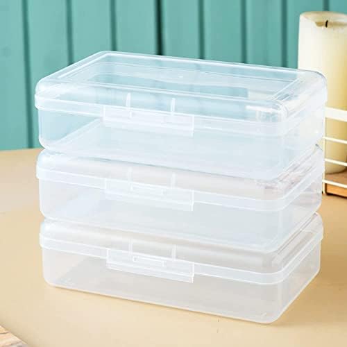 YOSCO 3 Pack Pencil Box, Plastic Large Capacity Pencil Case Boxes with Snap-tight Lid Office Supplies Storage Organizer Box