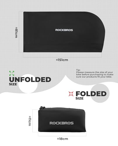 ROCKBROS Bike Cover for 1 Bike Water-repellent Cycle Cover Mountain Bike Cover for Outdoor Storage UV Protection Polyester Bicycle Cover Road Bike Transport Bag - Image 3