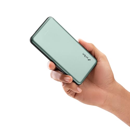 Image of URBN Power Bank 10,000mAh - Ultra Slim, 22.5W Two Way Fast Charging, Triple Output, Dual Type C PD, 12 Layers Circuit Protection, BIS Certified, 6 Months Warranty Free Type C Cable - Green