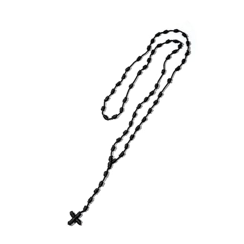 Handmade Rosary Cross Pendant Long Braided String Knotted Catholic Religion Adjustable Colorful Cord Rope Necklace Lucky Protection Keepsake Jewelry for Women Men2