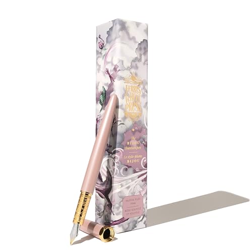 Image of Ferris Wheel Press | Bijou Fountain Pen | Huffin Puff Pink | Double Gold Plated, Sapphire Lacquer Finish | Two-Tone Steel Nib | Fine Nib