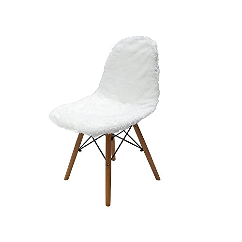 Kit 2 Capas Para Cadeira Eames Eiffel Felpuda Branco Premium
