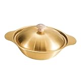 Angoily Edelstahl Kochtopf mit Doppelgriffen und Deckel Großer Vielseitiger Wok für Induktionsherde Hitzebeständiger und Langlebiger Kochtopf für Meeresfrüchte Eintöpfe und