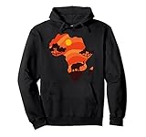 Afrika Safari Zoo Tier Savanne Sonnenuntergang Elefant Pullover Hoodie