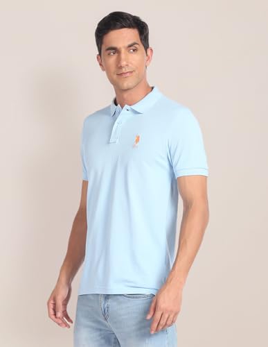 Image of U.S. Polo ASSN. Men's Cotton Slim Fit Solid Polo Shirt