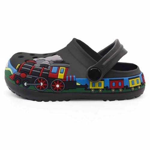 Boys Girls Toddler Clogs Little Kids Slip on Slides Sandals Slippers Cute Cartoon Train Pattern Garden Clogs Summer Indoor Outdoor Beach Pool Water Shoes - Image 4