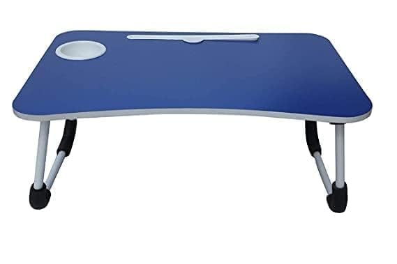Image of RIVATR Study Table Bed Table Premium Laptop Table /Foldable and Portable Wooden /Writing Desk for Office /Home /School (BLUE)