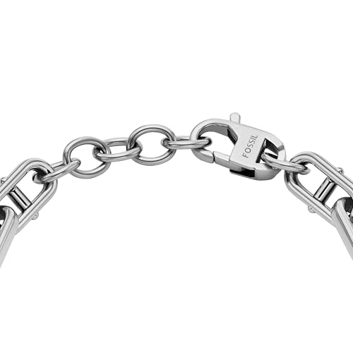 Image of Fossil Men's Plated Stainless Steel Engravable Personalized Gift ID, Chain or Cuff Bracelet for Men