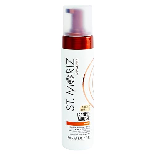 St Moriz - Mousse de bronceado avanzado corrector de color en luz | Con ácido hialurónico, vitamina B5 y beneficios avanzados para el cuidado de la piel | Añade calidez a la piel clara | Mousse de