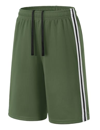 Image of Somaibo Boys Athletic Shorts, Kids Basketball Quick Dry Mesh Short for Youth Soccer Gym Sports Running