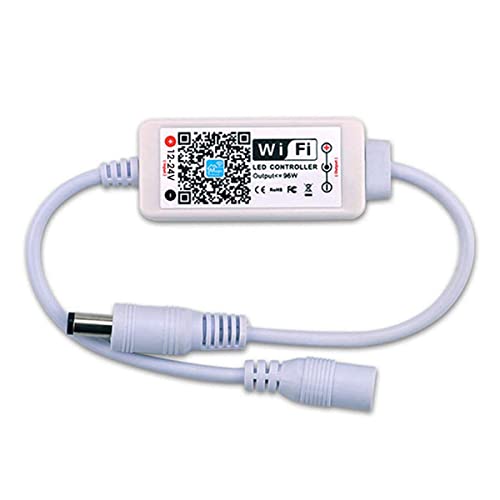 WiFi LED Light Controller, Single Color Smart LED WiFi Controller, Led Strip Light Controller 12-24V 96W, Controlled by WiF/App, Support Voice Control with Timing Function