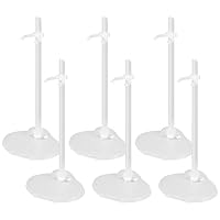 Shengxi 6 Stücke Puppenständer Verstellbar Puppenständer Plastik Barbie Puppenständer Klar Puppen Display Halter Kunststoff Puppenständerhalter Figuren Halter Puppenzubehör für 9-11 Zoll Barbie-Puppen