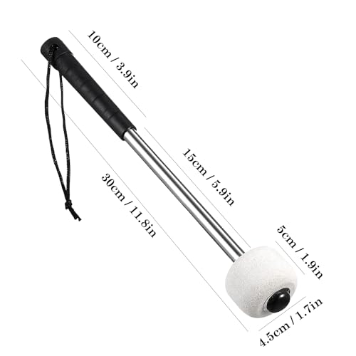 2 baquetas de fieltro para batería, con bolsa de transporte y cuerda antideslizante, accesorios para instrumentos de percusión (blanco) miniatura 2