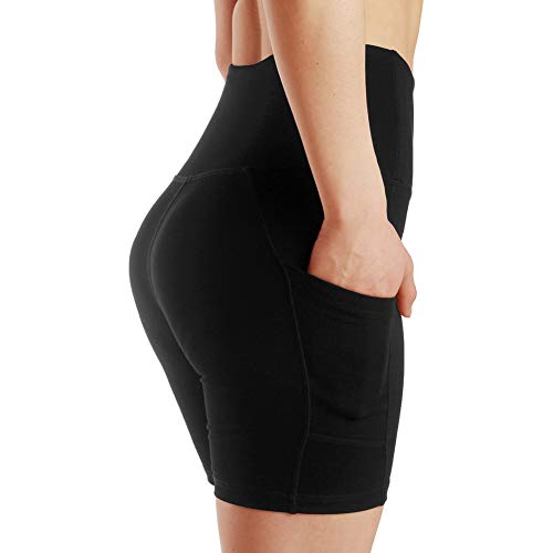 Q&M High Waist Workout Yoga Shorts Athletic Yoga Shorts Gym Workout Short Pant,M