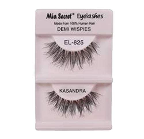 Mia Secret Demi Wispies - Pestañas postizas de estilo natural, pestañas de tira fina, banda transparente invisible, pestañas de cabello humano