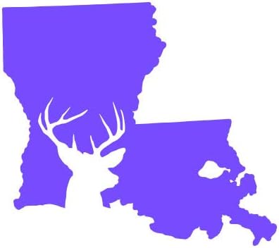 Louisiana Deer State Sticker - Decal - Die Cut - Buck Hunt Hunting Rifle LA - Pink 13.49" x 12.00"