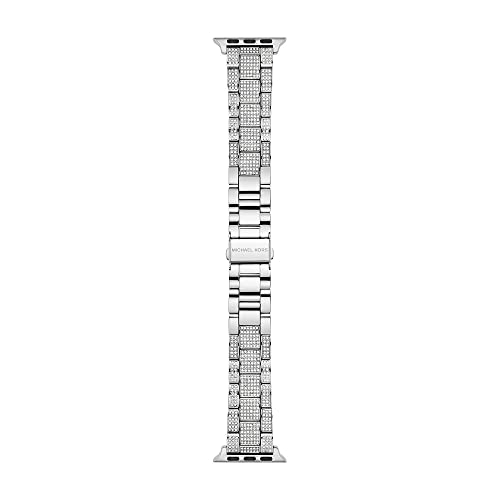 Bracelet Michael Kors en acier inoxydable pavé, argenté, pour Apple Watch® de 38/40/41 mm, pour femme, MKS8006