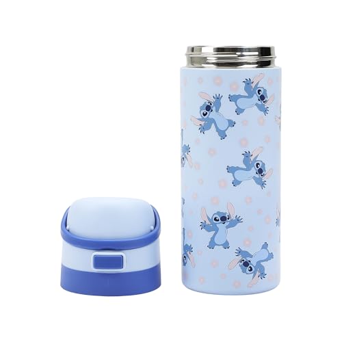 Image of Lilo & Stitch All-Over Stitch Print Blue 24 Oz Stainless Steel Water Bottle