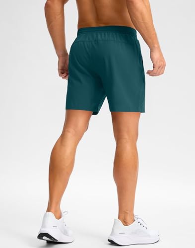 Image of Pudolla Men's Running Gym Shorts with Zipper Pockets 5 inch /7 inch / Lightweight Quick Dry Running Workout Athletic Short