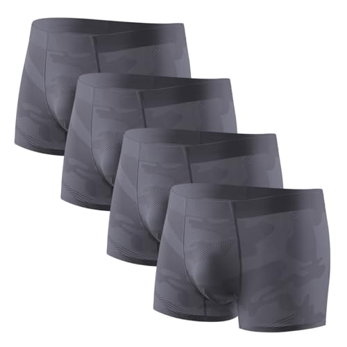 Casey Kevin Men's Ice Silk Boxer Briefs Modal Underwear Soft Breathable Boxer Briefs for Men 4 Pack2