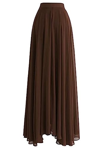 Image of Women's Full Length Georgette Long Skirt- Lehenga with 8 Meters Maxi Flare