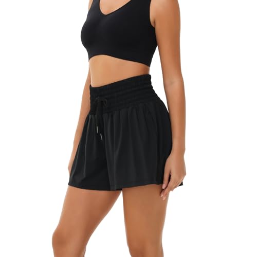 Flowy Athletic Shorts for Women Gym Yoga Workout Running Short High Waisted with Pockets Cute Clothes Casual Summer3