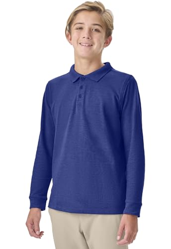 Image of Classroom School Uniforms Big Kid Long Sleeve Pique Polo CR835Y