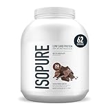 Isopure Low Carb 100% Pure Whey Isolate Protein Powder, Lactose Free, Gluten Free, With Vitamins, Dutch Chocolate, 25g Protein Per Serving, 4.5 Lbs, 62 Servings (Packaging May Vary)