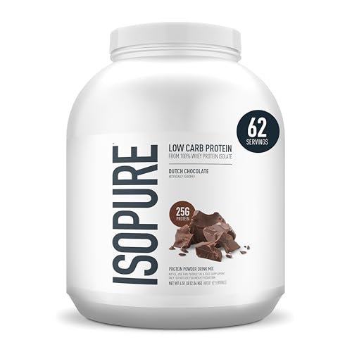 Isopure Low Carb 100% Pure Whey Isolate Protein Powder, Lactose F...