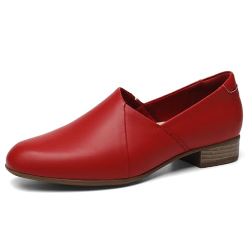 Women's Classic Comfort Dress Shoes Casual Leather Loafers Flats Cute Versatile Slip-Ons Everyday Work Shoes
