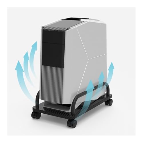 Soporte portátil móvil para torre de computadora con 4 ruedas giratorias, base para CPU, soporte para caja de PC para oficina y gaming (Blanco) miniatura 6