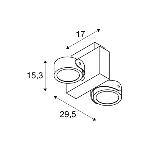 SLV Indoor Wand-und Deckenaufbauleuchte, Double