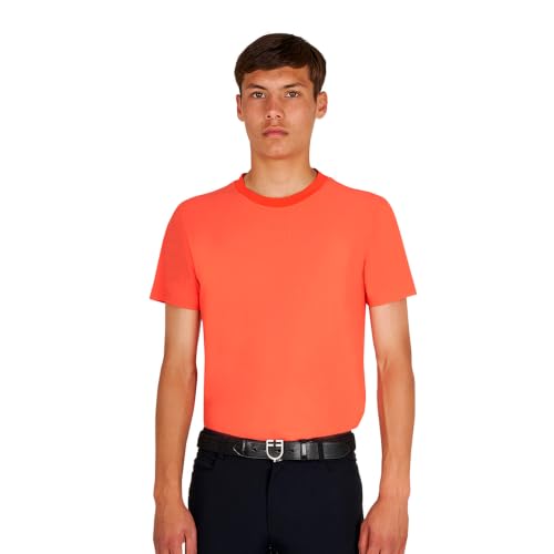 Equestro Perforated Training Short Sleeve Polo M Orange
