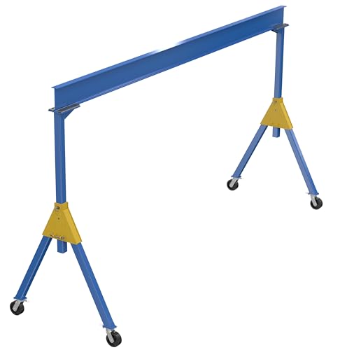 Vestil FHSN-4-20 Steel Knockdown Fixed Gantry Crane with Phenolic Casters 20 Ft. 4000 Lb. Capacity Blue