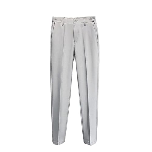 Men's Spring Summer Casual Suit Pants - Slim Fit Work Elastic Waist Jogging Business Trousers Plus Size