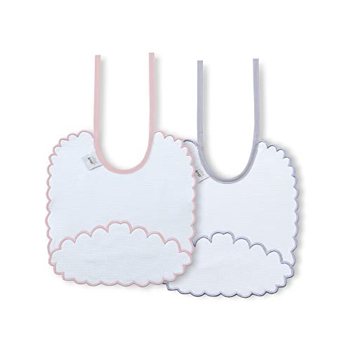 Set van 2 wolken slabbetjes in roze en grijs - Afbeelding 3