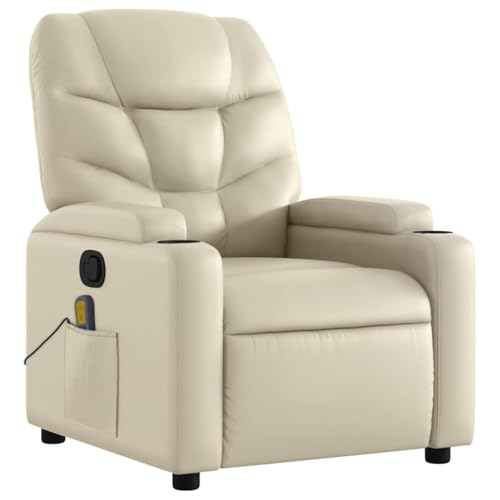 Sillón reclinable crema piel sintética miniatura 4