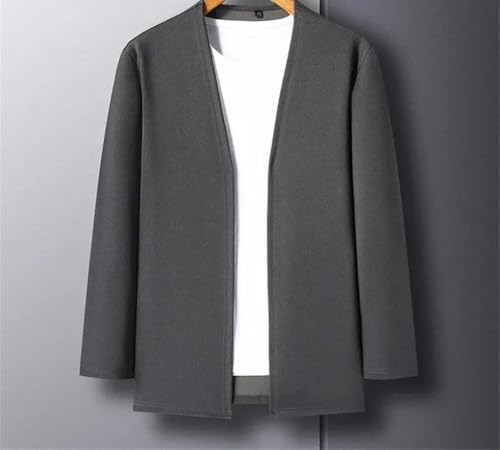 Men's Casual Solid Color Sweater Cardigan Long Sleeved Comfortable Business Jumper Top2