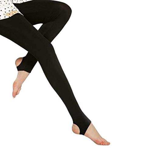 Xuanxi Medias elásticas de cintura alta para mujer, cálidas, de color sólido, ajustadas