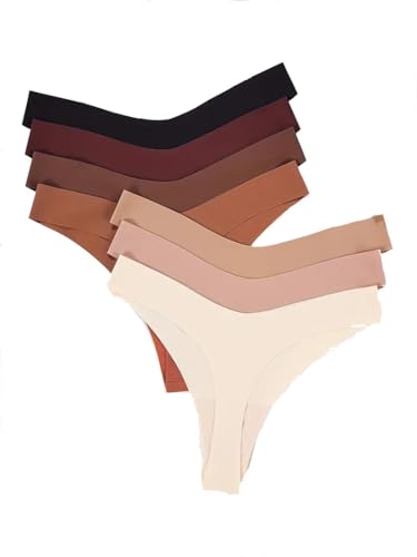 Ropa Interior, Book Calzones para Mujer, 7 Piezas, sin Costuras en Forma de Bikini, Tanga Invisible para Mujer | Tela Delgada, cómoda y Transpirable | Suave, elástica y...