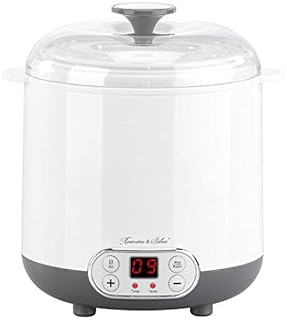 Rosenstein & Söhne Yogurtiere - preparatore di: Yogurtiera per yogurt greco, yogurt naturale e molto altro., Tempo e temperatura regolabili, 2 contenitori con volume di 1,5 e 1,35 litri (yogurtiera)
