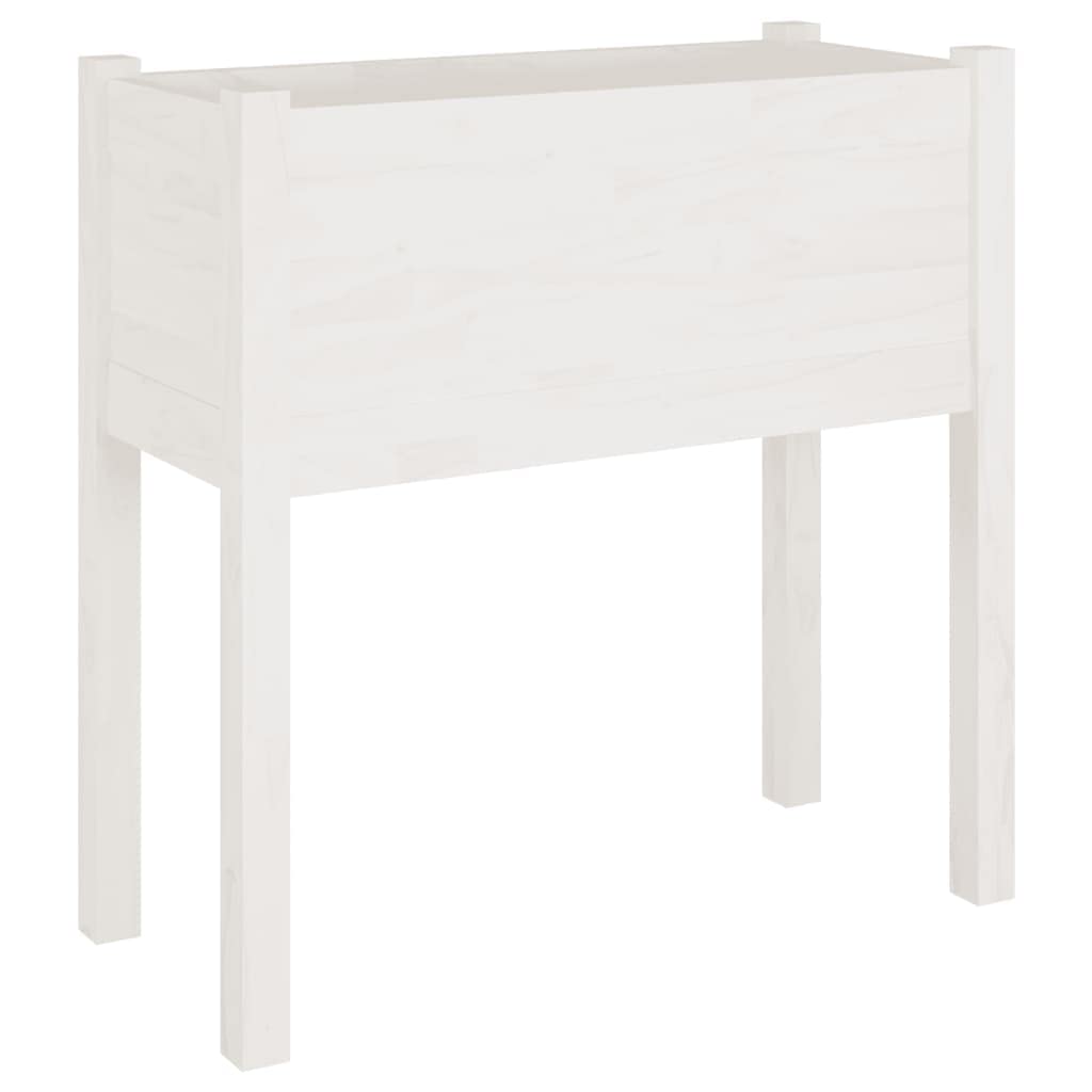 Donice ogrodowe 2 sztuki biale 70x31x70 cm drewno sosnowe duze skrzynie na kwiaty taras balkon ozdobne pojemniki roslinne