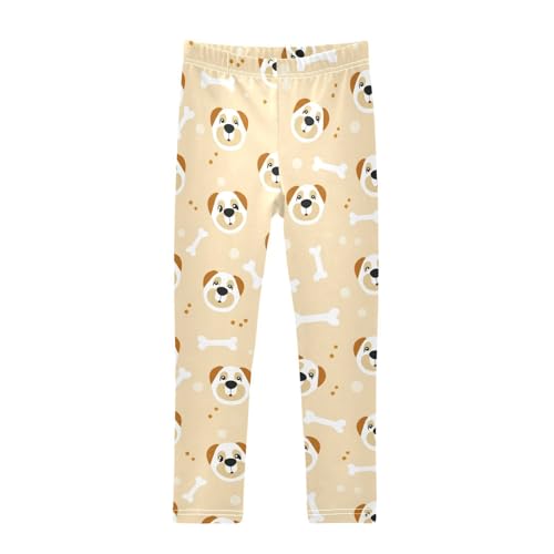 Girls' Leggings Cute Dog Bone Yellow Kids Yoga Tights Pants 1 Pack 2302325