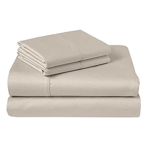 Image of Cotton Single Bedsheet with 2 Pillow Covers | 100% Pure Cotton | 300 Thread Count | Soft & Breathable |60x90 Inch - Cream Color